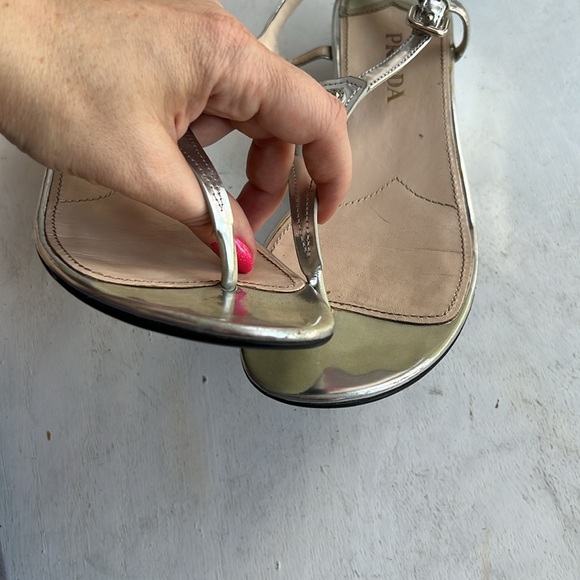 Prada thong low wedge sandals - Picture 6 of 10